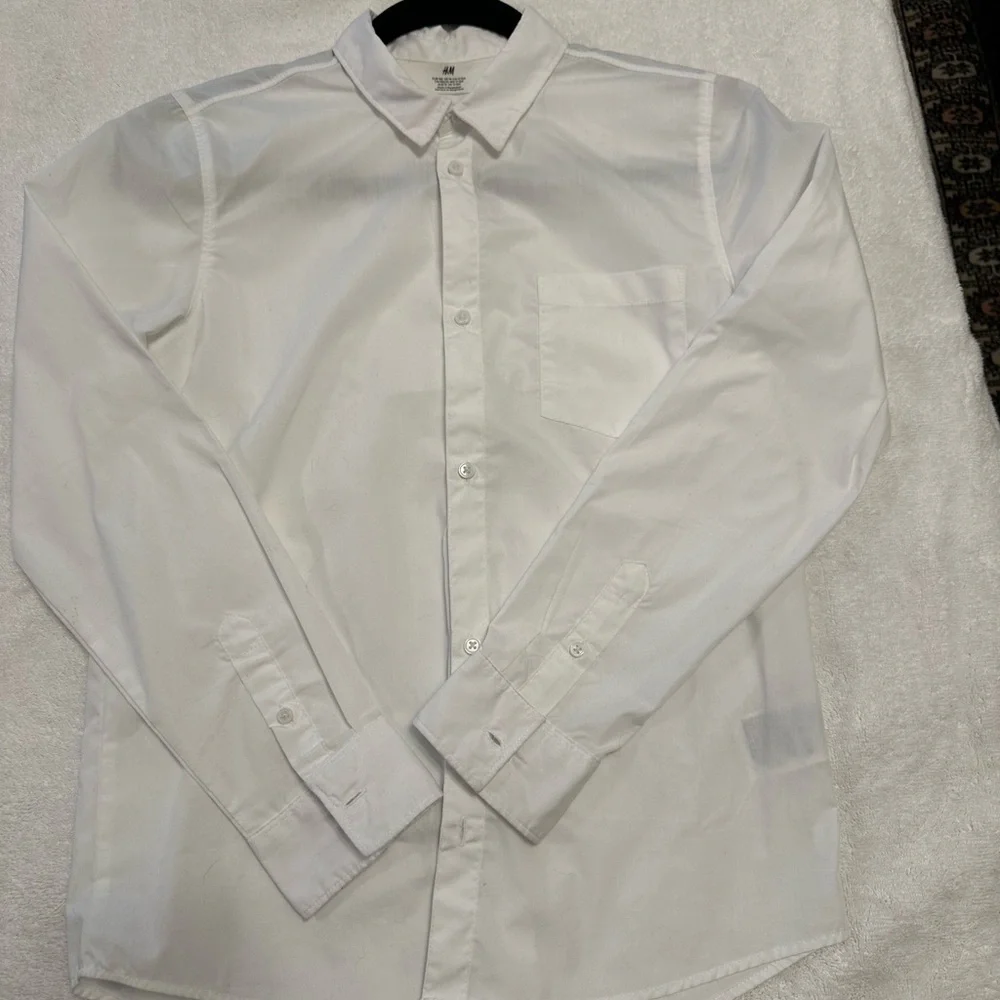 H&M Crisp White Dress Shirt for Boys size 14